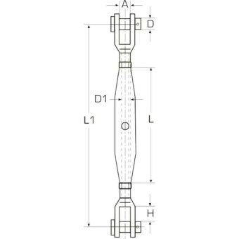 Belship 682005 - Closed Body Turnbuckle, Fork/Fork AISI 316 Stainless Steel M5