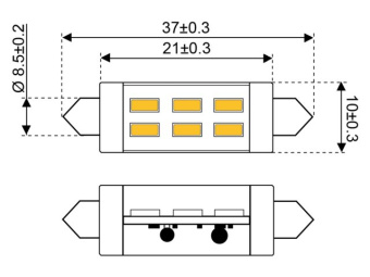 Talamex Super LED 3 Festoon 10-30V 37mm CW