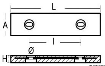 Bolt-On Plate Anode 147x65x22 mm 1200 g - Osculati 43.920.01