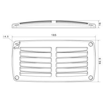 Nuova Rade 70231 - Evo Ventilation Shaft Grilles Cover, 185x92,5x16mm, White