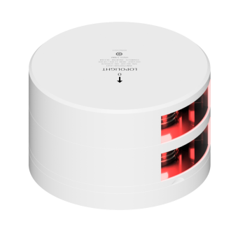 Lopolight 301-009ST-WH-UL - Navigation Light 2NM 112,5° Red, Port, Double, White Coated, UL