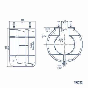 Nuova Rade 198232 - Propeller Guard, for 25-35 HP, Plastic, Ø29cm, Orange