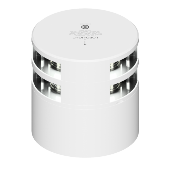 Lopolight 201-011KLST-WH - Navigation Light 3NM 225° White, Masthead, Double, White Coated