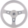 Allpa 3-Spoke Wheel 'Delfino' Silver Aluminum With White Vinyl Rim, Ø340mm, Depth 95mm