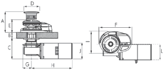 Lofrans Windlass Vertical, Model 'Project X2', 10mm, 24v, 1000w, With Drum