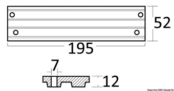 Osculati 43.434.10 - Zinc Anode Engine Rods Mercury/Mariner 30/200 HP