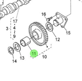 Nanni Diesel 970302801 - Idler Gear Bushing for Camshaft Assembly