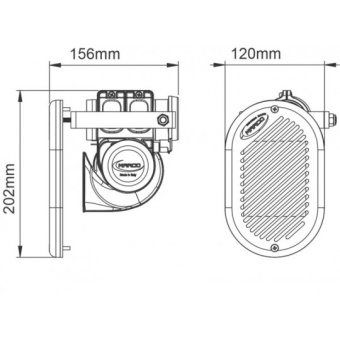 Marco Built-in Air Horn With White Grill