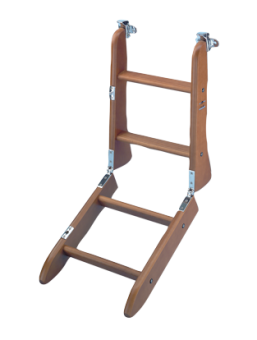 Allpa Wooden Bathing Ladder, 2+2-Steps With Anti-Slip Steps, L=900mm