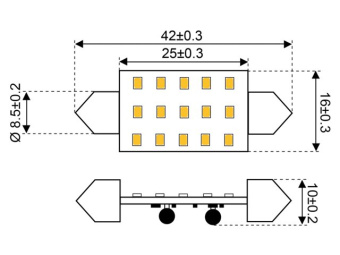 Talamex LED 15 Festoon 10-30V 42mm 2700K