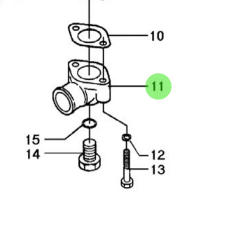 Bukh 000E6168 - Angled Hose Connector Elbow for DV36 and DV48 Circulation Pumps