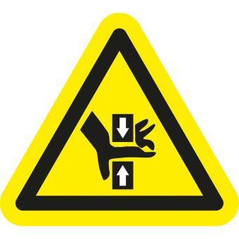 Marine Hand Pinch Hazard Warning Sticker, Soft PVC, Triangular, 100×100×100 mm