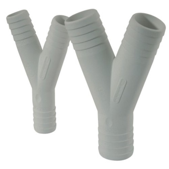 Allpa Plastic Y-Hose Connector, Ø25x25x38mm, White