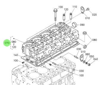 Bukh 1G624-0304-2 - Complete Cylinder Head for EPA48 Engines