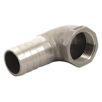 Vetus QB05FH-50 - 90° Angle Nozzle, Stainless Steel, Female G1 1/2" Hose 50mm