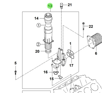 Bukh 26311-3A600 - Engine Oil Filter Assembly for S270J Engines