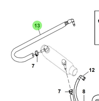Bukh 00115-5S108 - Power Steering High-Pressure Return Hose for S270J Engines