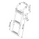 Nuova Rade 29398 - Foldable Ladder For Narrow Transom, 2+1 Steps, Stainless Steel 316, 90⁰, L575xW215mm