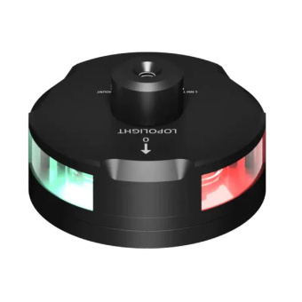 Lopolight 101-005W-FB-B - Navigation Light Tri-color With Windex Mounting+Light, Black With FB Base