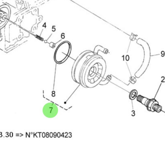 Nanni Diesel 970315038 - Oil Cooler Assembly for N3.30 Engines