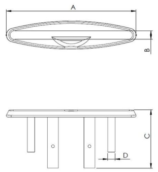 Hollex Recessed Mooring Cleat 152mm