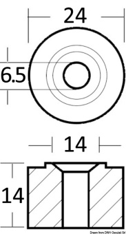 Honda 12155-ZV4-A00 40/50/60 HP Zinc Collector Anode - Osculati 43.292.20