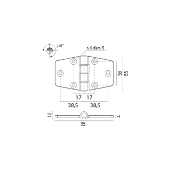 Foresti & Suardi Die Cast Hinge 95 X 55 mm