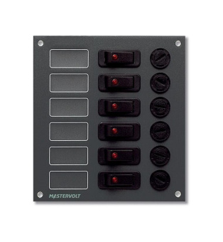 Mastervolt 75001000 - Junior panel Junior Panel DC Switchboard, 6 circuit/15A max. per outlet