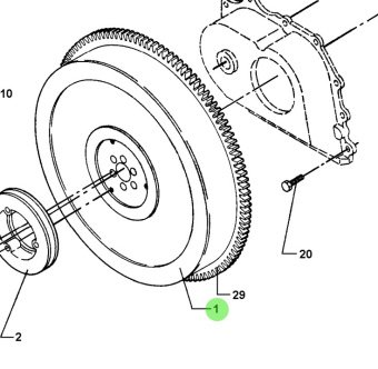 Bukh 008E7312 - Flywheel With Ring Gear for DV36 and DV48 Engines