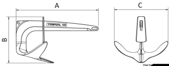 Osculati 01.120.20 - Trefoil Anchor 20 kg With Anti-Water Plate