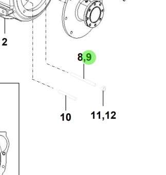 Bukh 00106-5S305 - 103 mm Stud for R210J and S270J Flywheel and Bell Housing