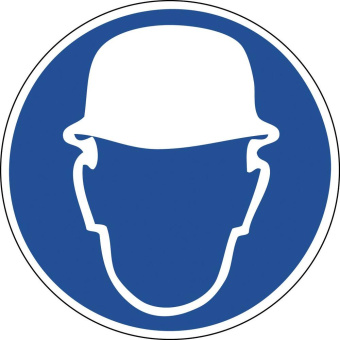 Marine Head Protection Must Be Worn Safety Sticker, Hard Hat Symbol, Soft PVC
