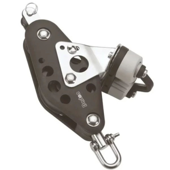 Barton N05731 – Fiddle Block Size 5 Plain Bearing with Swivel, Becket & Cam, 38/64mm Sheaves, Max Rope 12mm, SWL 750kg