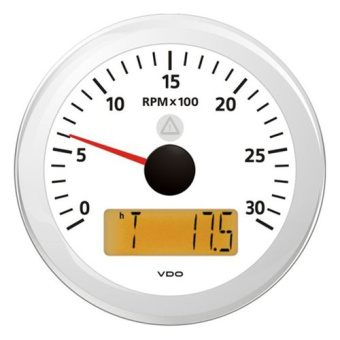 VDO A2C59512396 - Tachometer with LCD White 3000 rpm ViewLine 85 mm