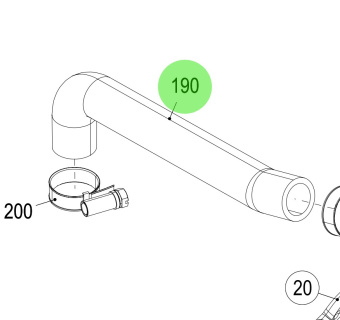 Steyr 2180823-0 - Molded Hose for Oil Cooler Outlet on Steyr Engines
