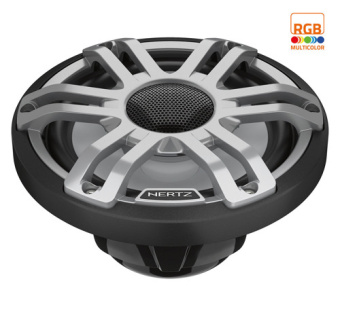 Hertz HMX 6.5 S-LD-G - 6.5" Marine Sport High Performance Coax Speakers Gray RGB LED (2 pcs.)