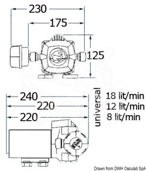 Osculati 16.700.01 - WHALE Universal fresh water pump 8 l/min 12 V