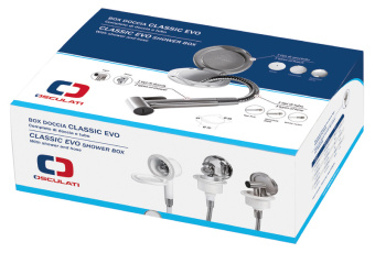 Osculati Classic Evo Stainless Steel Door Boat Shower with Tiger Stainless Steel Shower Head Ø95 mm with Net PVC Hose 4 meter - 15.163.71