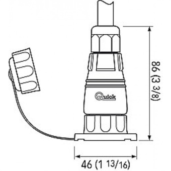 Quick W.D. Surface-Mounted Socket, 3 P.