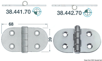 Osculati 38.441.70 - Hinge Standard pin 68x39 mm