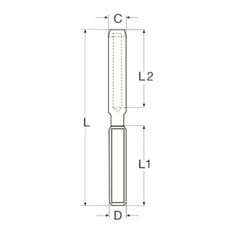 Belship 682306R - Swage Stud Terminal Stainless Steel Right M6/3mm