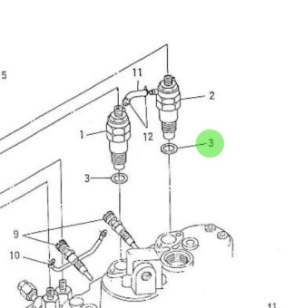 Nanni Diesel 970492109 - Injector Ring Gasket for HE Series Engines