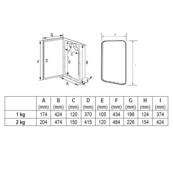 Nuova Rade 50006 - Storage Case f/Fire Extinguisher 1kg, w/o Door, White