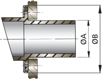 Vetus TRC40R - Rubber Transom Exhaust Connection Ø 40 mm