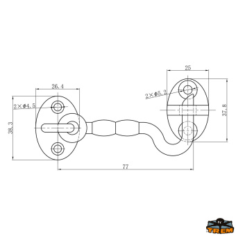 Trem N3000076 - Door Lock And Bottom Board Lock 76 mm