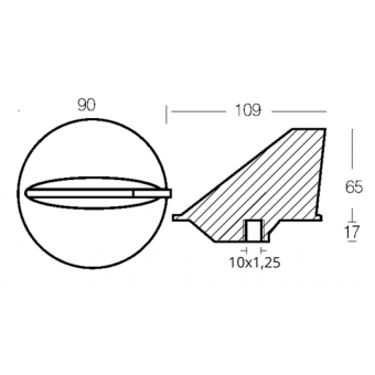 E. Polipodio Aluminium Short Fin For Yamaha 55 HP - Mariner 40/60 HP