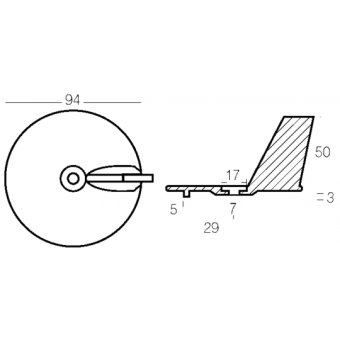 Tecnoseal Zinc Fin For Yamaha Engine 25-30 HP