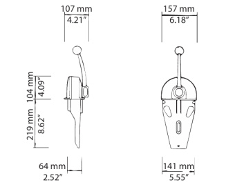 Ultraflex 37923K - B103 Engine Control Top Mount Single