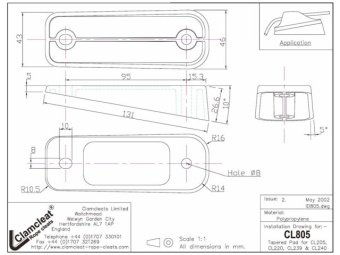 Clamcleat CL805/R - Tapered Pad for CL205, CL220, CL239 and CL240