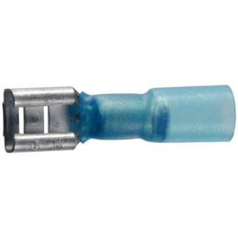 Euromarine Heat-shrinkable Lug 6.3mm Female Clip, Blue - Set Of 4